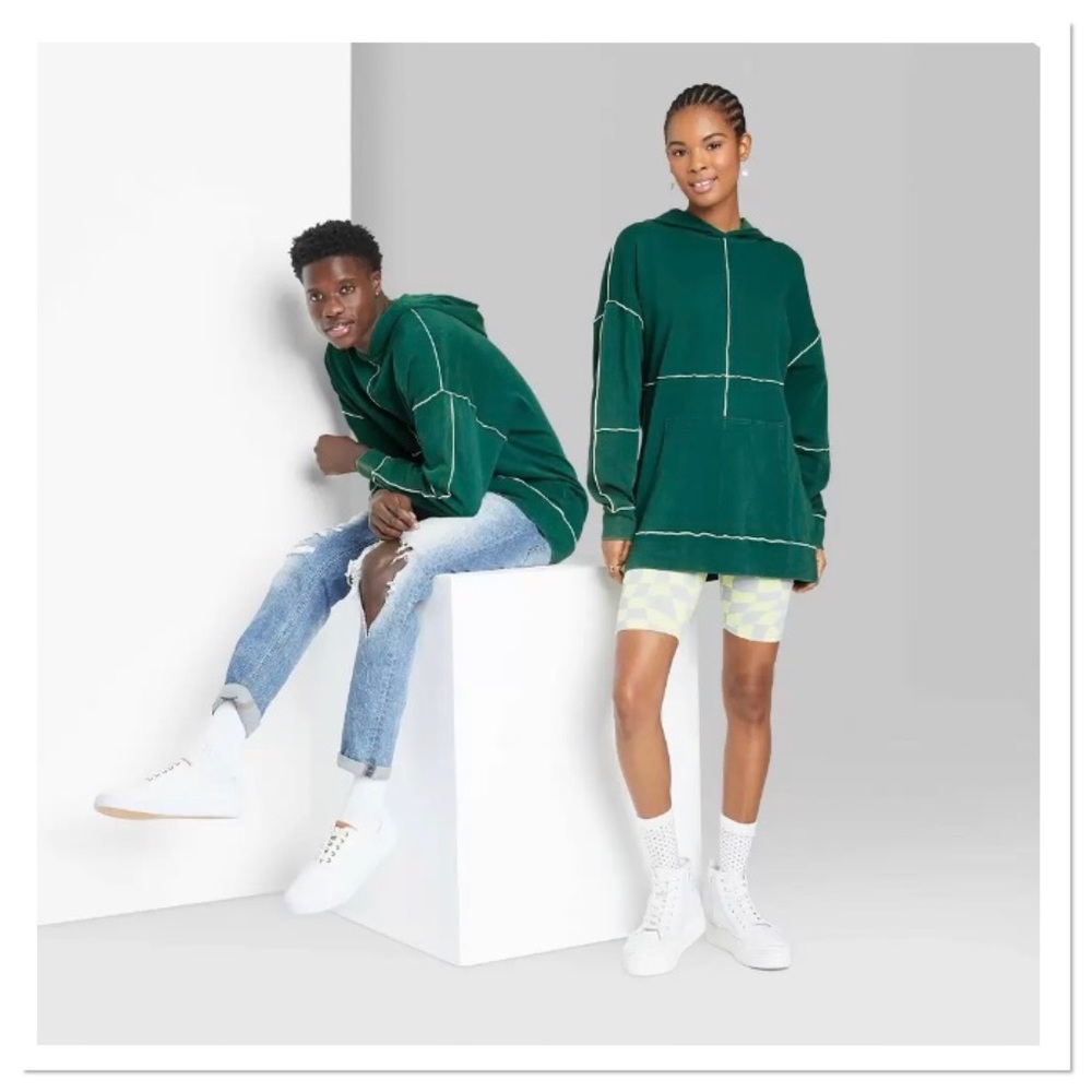 Wild Fable Seamed French Terry Hooded Sweatshirt Unisex